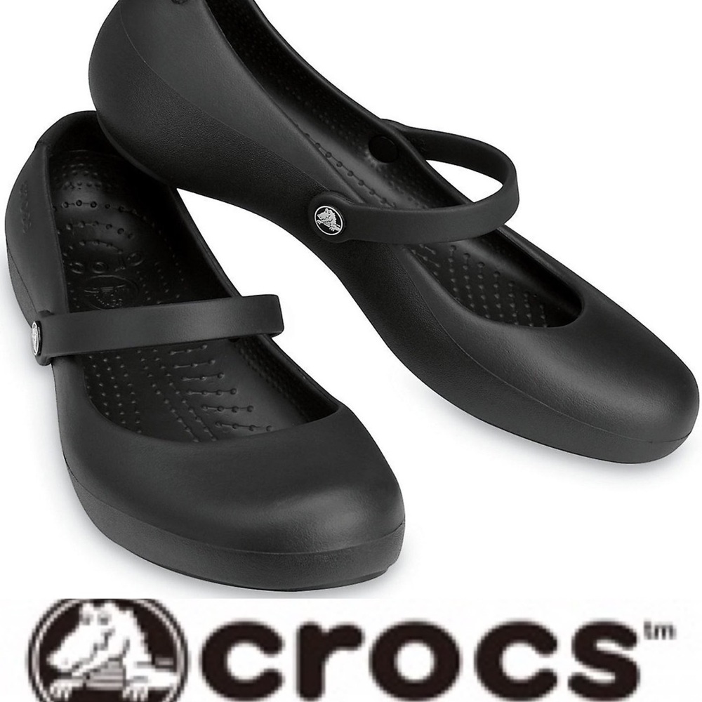 CROCS Women's Black Mary Jane Clogs